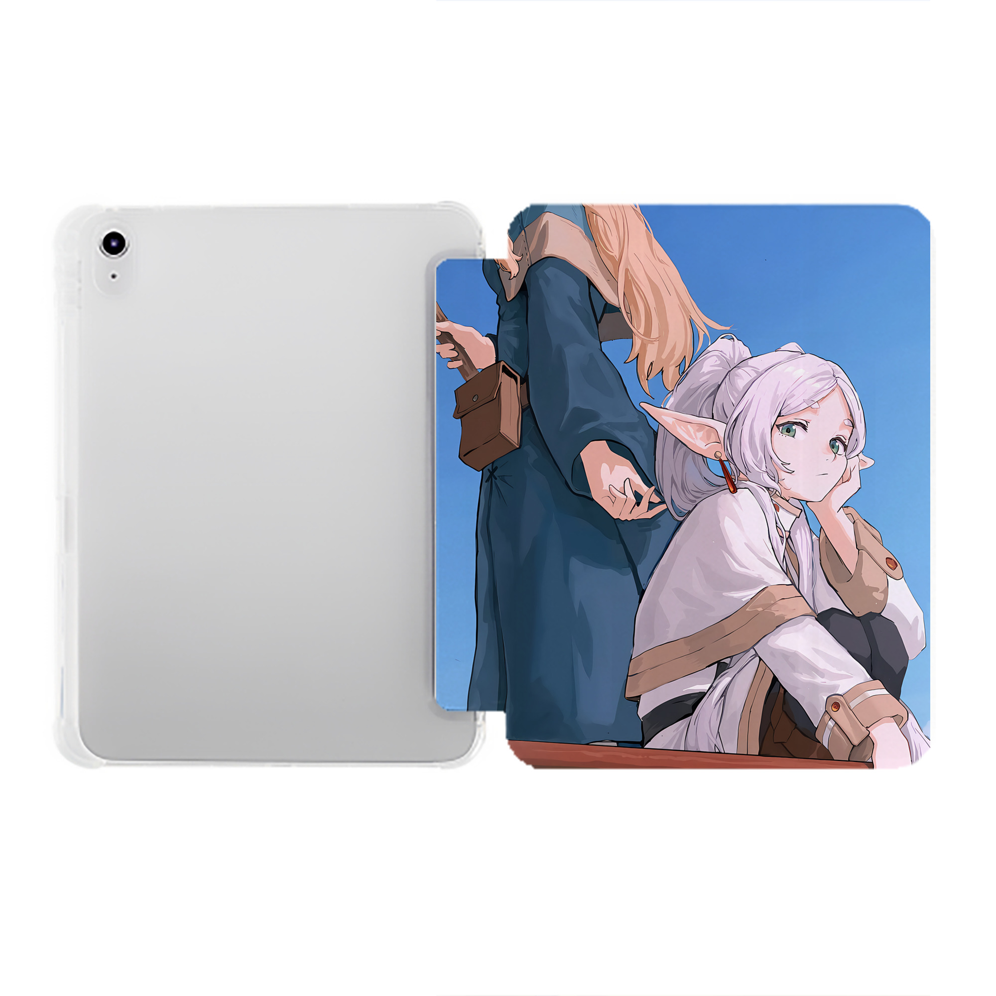 （画像用） 葬送のフリーレン Frieren IPad ケース ペン収納付き 三つ折りスタンド PUレザー×シリコン 対応機種9.5/10.5/10.9インチ